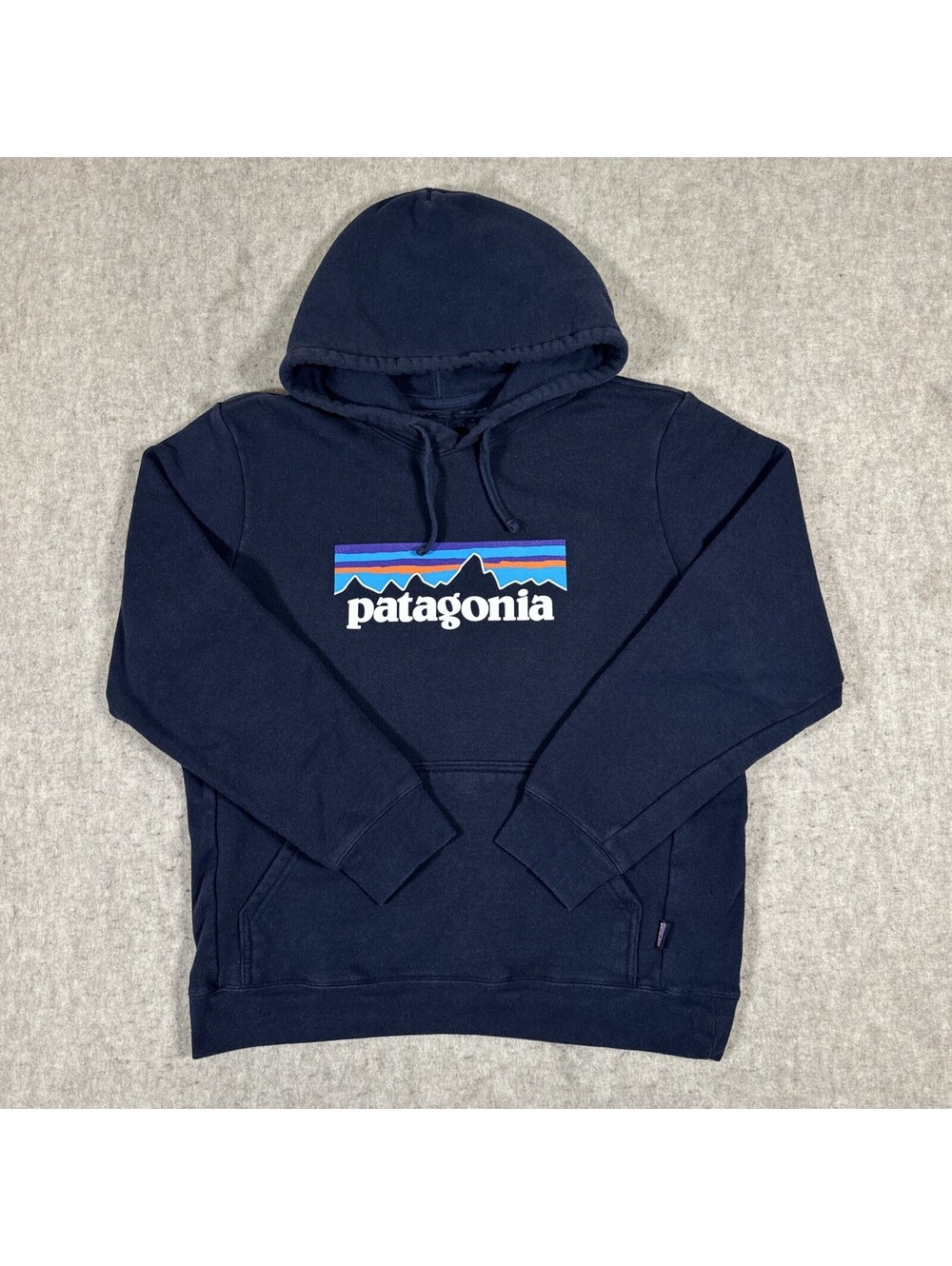 Patagonia Logo Uprisal Hoodie Mens Small? Navy Blue Pullover Sweatshirt